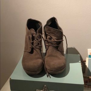 Suede wedge booties